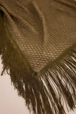 Slowlove Chal calado flecos Verde Best