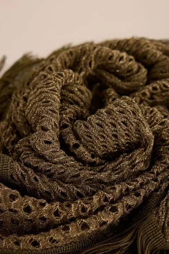 Slowlove Chal calado flecos Verde Best