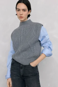 Pedro del Hierro Chaleco abotonadura central y ochos espalda Gris Discount