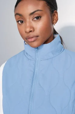 Dash and Stars Chaleco acolchado forrado azul New