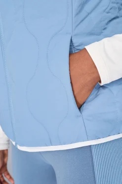 Dash and Stars Chaleco acolchado forrado azul New