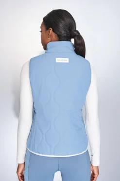 Dash and Stars Chaleco acolchado forrado azul New