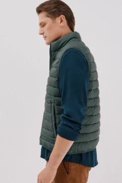 Cortefiel Chaleco acolchado ultralight Verde oscuro Hot