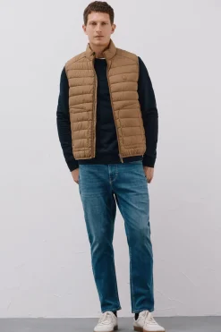 Cortefiel Chaleco acolchado ultralight Beige