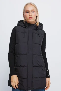 Springfield Chaleco capucha poliéster reciclado negro Hot