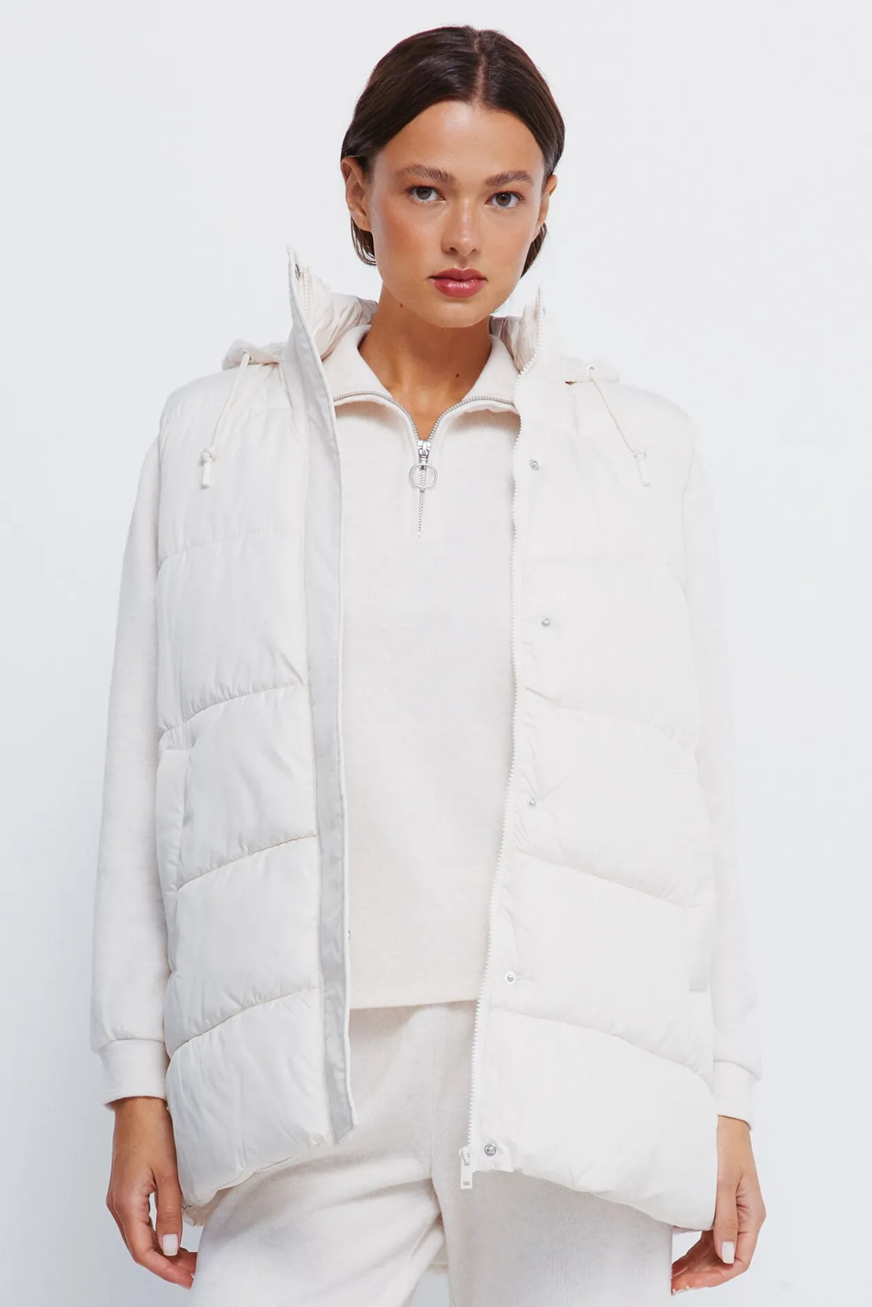 Springfield Chaleco capucha poliéster reciclado marr&oacute;n Outlet