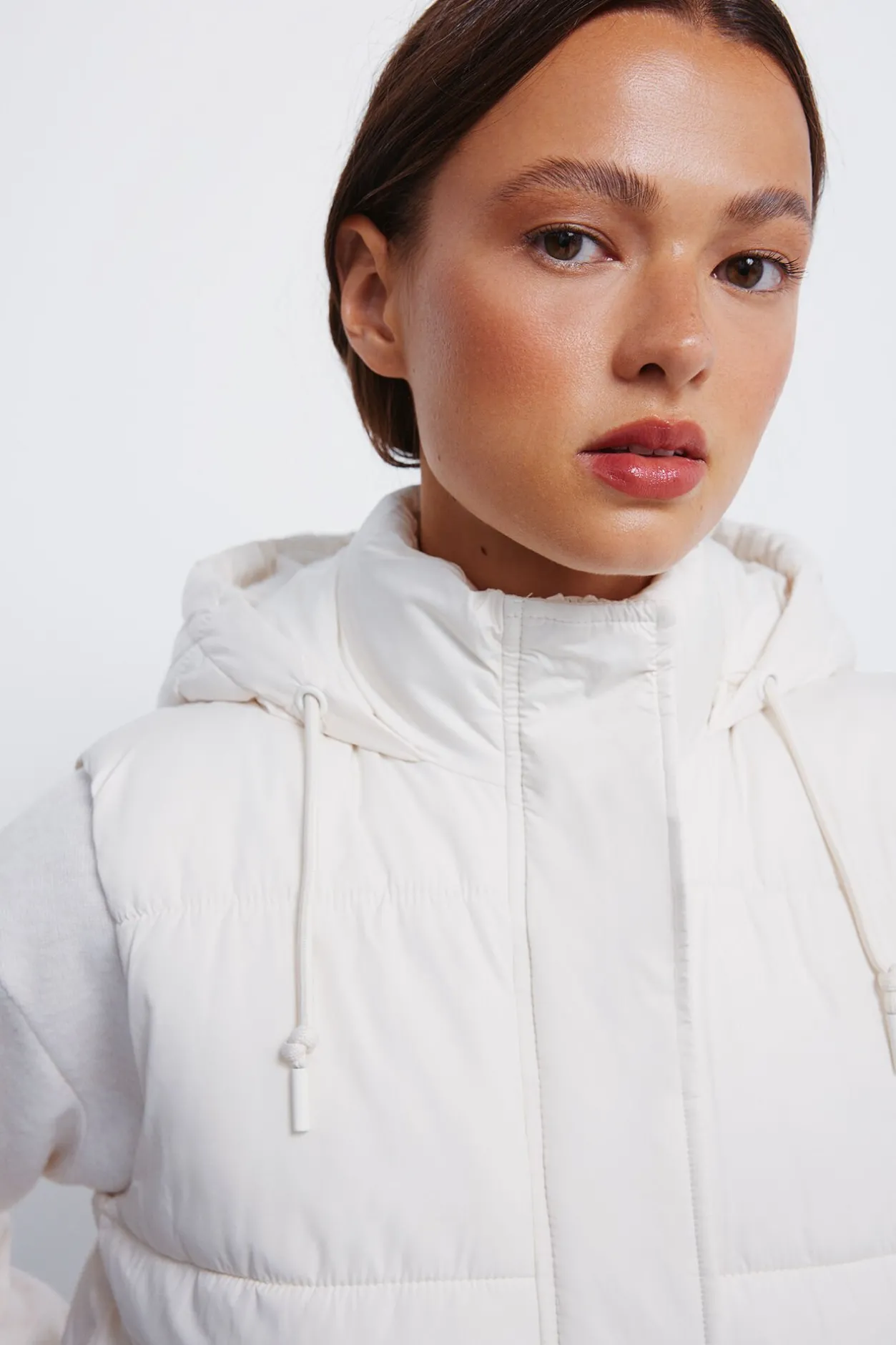 Springfield Chaleco capucha poliéster reciclado marr&oacute;n Outlet