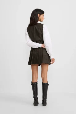 Silbon Chaleco clasico cuadros Estampado verde Hot