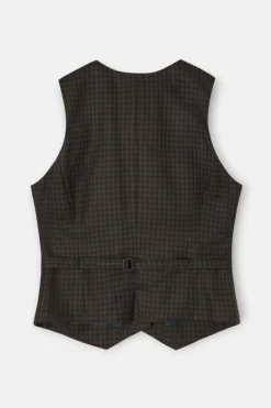 Silbon Chaleco clasico cuadros Estampado verde Hot