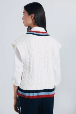 Springfield Chaleco contraste canalé nude Sale