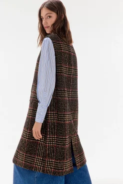TFP by Tamara Falcó Chaleco de cuadros Marr&oacute;n Best