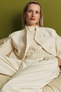 Cortefiel Chaleco de mujer oversize Marfil New