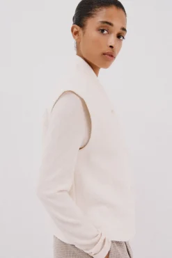 Cortefiel Chaleco de mujer oversize Marfil New