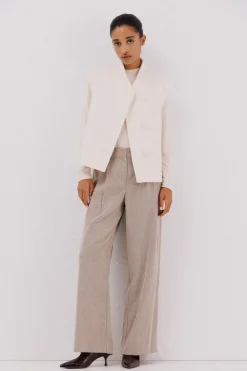 Cortefiel Chaleco de mujer oversize Marfil New