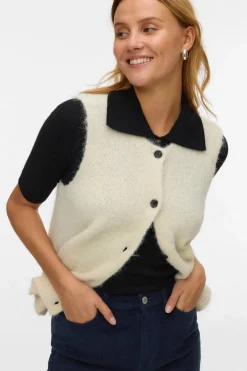 Vero Moda Chaleco de punto Beige Best