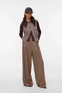 Vero Moda Chaleco de punto Marr&oacute;n New