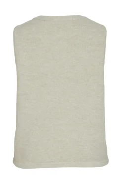 Vila Chaleco de punto con botones joya Beige Best