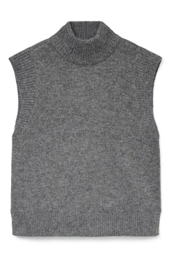 Vero Moda Chaleco de punto cuello alto Gris Discount