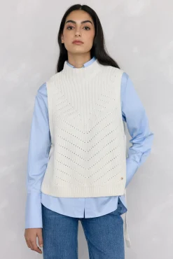 Pedro del Hierro Chaleco de punto lazada Crudo Outlet