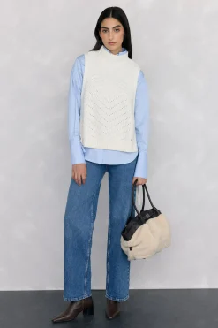 Pedro del Hierro Chaleco de punto lazada Crudo Outlet