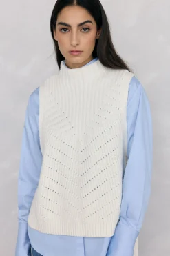 Pedro del Hierro Chaleco de punto lazada Crudo Outlet