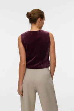 Vero Moda Chaleco de terciopelo Morado Discount