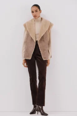 Cortefiel Chaleco efecto doble faz Marr&oacute;n Online