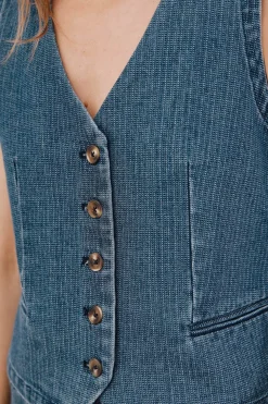 Cortefiel Chaleco en denim Azul oscuro New