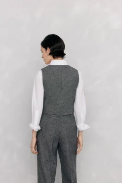 Pedro del Hierro Chaleco entallado cheviot Gris Best