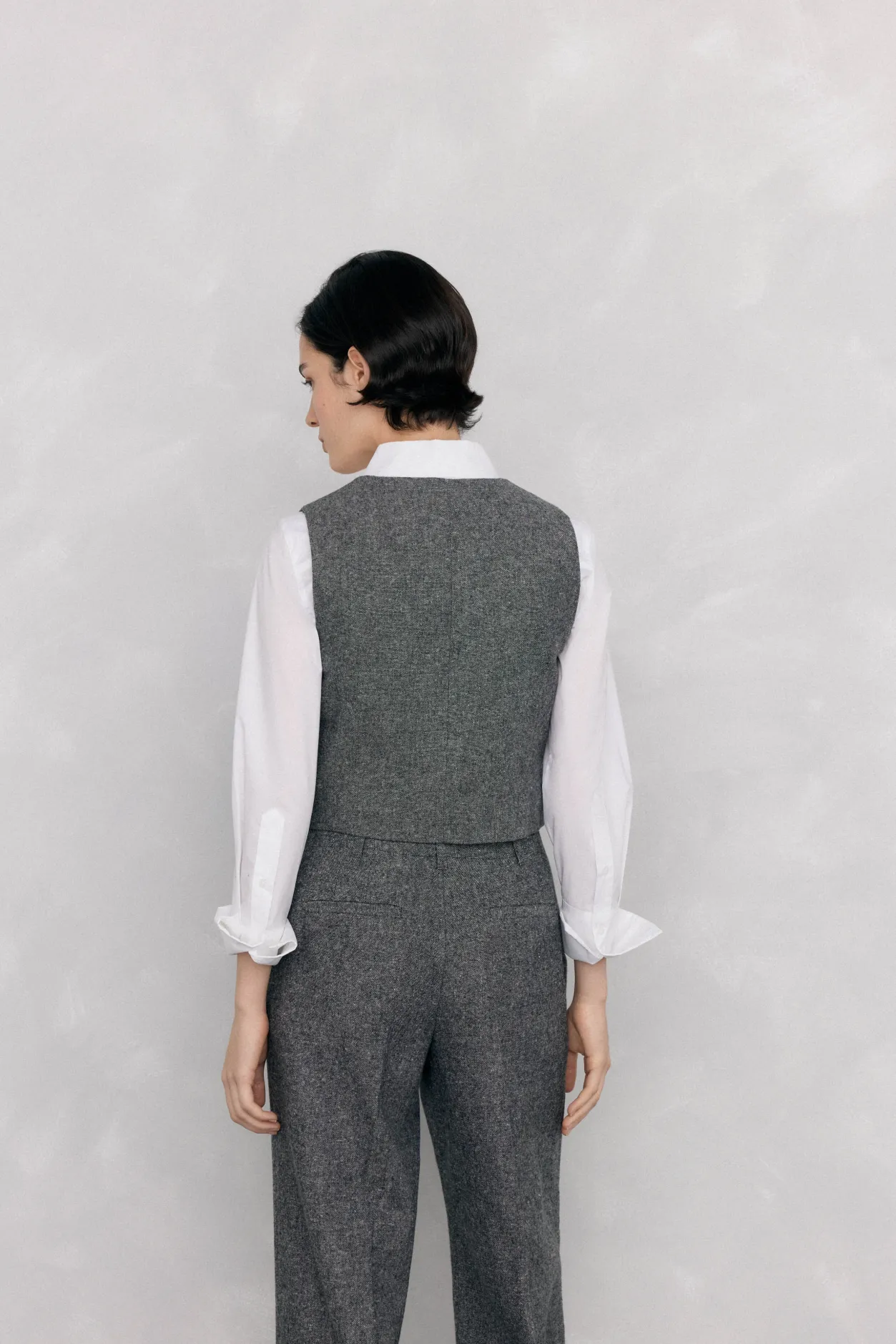 Pedro del Hierro Chaleco entallado cheviot Gris Best