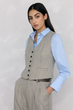 Pedro del Hierro Chaleco espiga Gris Online