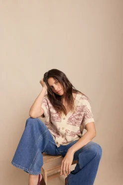 Slowlove Chaleco jacquard Marfil