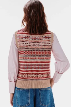 TFP by Tamara Falcó Chaleco jacquard geométrico Beige Best