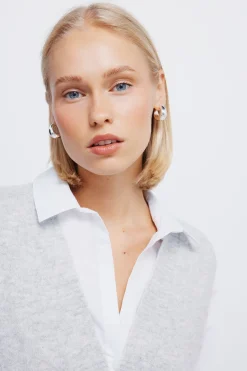 Springfield Chaleco largo abierto gris Clearance