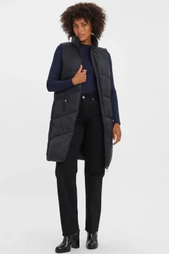Vero Moda Chaleco midi acolchado de mujer Negro Sale