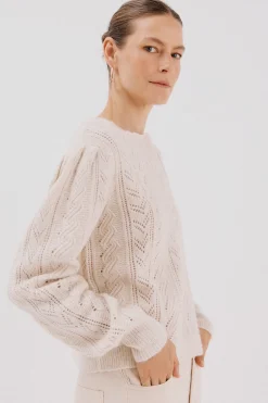 Cortefiel Chaleco punto pasadas Marfil Discount