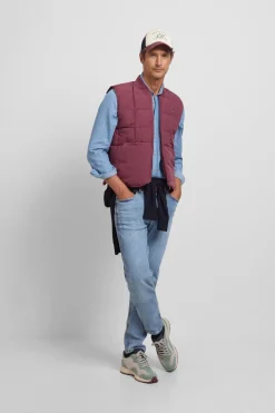 Silbon Chaleco tecnico cuadros Granate Outlet