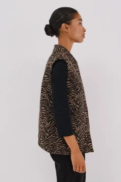 Cortefiel Chaleco tejido animal print Multicolor Clearance