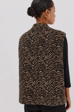 Cortefiel Chaleco tejido animal print Multicolor Clearance