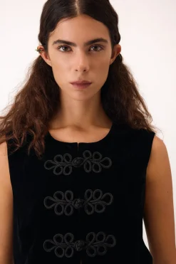 Pedro del Hierro Chaleco terciopelo Negro