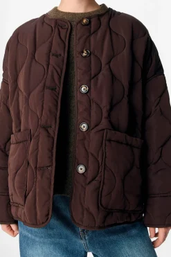Object Chaqueta acolchada Marr&oacute;n oscuro