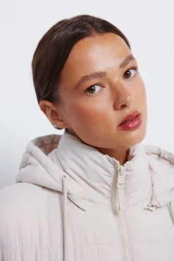 Springfield Chaqueta acolchada capucha poliéster reciclado blanco New