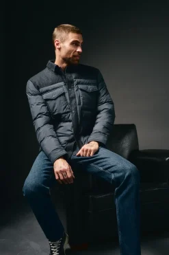 OOTO Chaqueta acolchada con bolsillos Azul marino