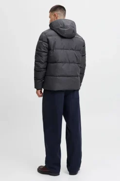 Jack & Jones Chaqueta acolchada con capucha gris Sale