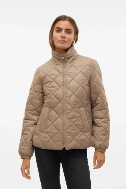 Vero Moda Chaqueta acolchada de mujer con bolsillos Marr&oacute;n New