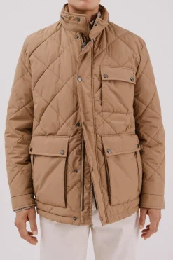 Cortefiel Chaqueta acolchada rombo Camel Outlet