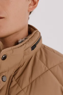 Cortefiel Chaqueta acolchada rombo Camel Outlet