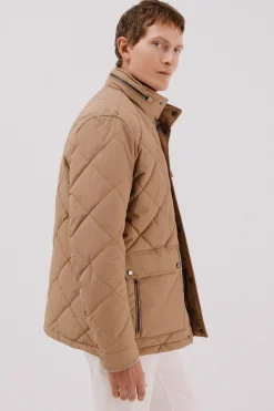 Cortefiel Chaqueta acolchada rombo Camel Outlet