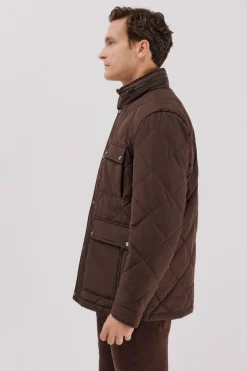 Cortefiel Chaqueta acolchada rombo Marr&oacute;n oscuro Best