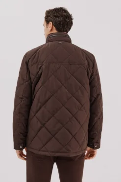 Cortefiel Chaqueta acolchada rombo Marr&oacute;n oscuro Best